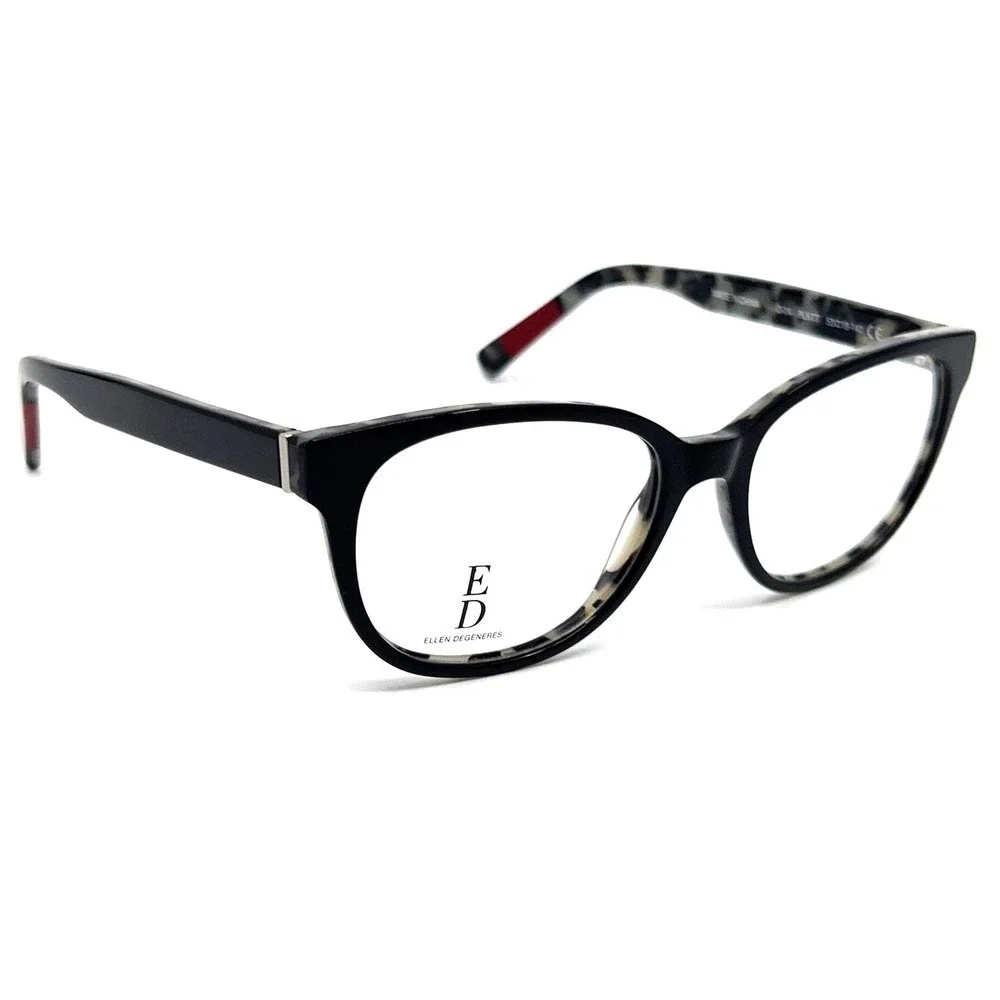 NEW!!! ELLEN DEGENERES Eyeglasses O-04 BLKTT Authentic